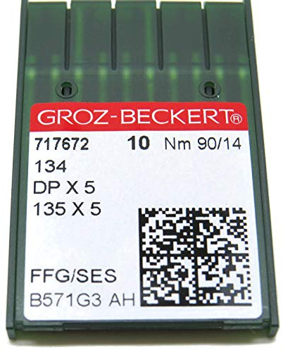 Groz-Beckert Industrie-Nähmaschinennadeln – 134R 135X5 DPX5, Packung mit 10 Stück, alle Größen 90/14