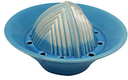 ANCKERAMIC® Presse-agrumes manuel en porcelaine fait main pour citrons, citrons verts et oranges (bleu clair)
