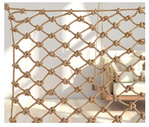 LYRWISHLTD Hanfseil Netz Kletternetz Garten Baumhaus Handlauf Zaun Sicherheitsnetze für Kinder Dock Leitplanke Schutz dekoratives Netz Hanf Frachtnetz Gartennetz 8mm