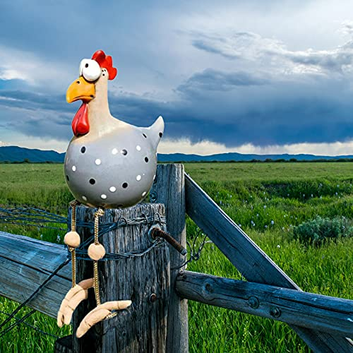 Keramik Huhn Gartendeko, Tierfigur Gartenstecker Keramikfigur Handarbeit Ornament, Gartendeko Huhn Deko,Handarbeit Gartenstatue Dekorative Henne Huhn Gartenstecker,Gartenfigur Gartendekoration