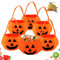 Sacchetto di Caramelle di Halloween, 6 Pezzi Halloween Zucca Borsa Dolcetto o Scherzetto Sacchetti, Caramelle Borsa per Zucca Halloween Banchetti Festa Bambini di Halloween (6)