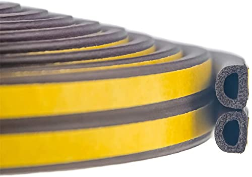 Bande de Boudin de Porte et Fenêtre Autocollante de Type D Contre les Courants d'air Froid/Anti-Collision/Insonorisation/Imperméable/Anti-Poussière (6 M, Brun)