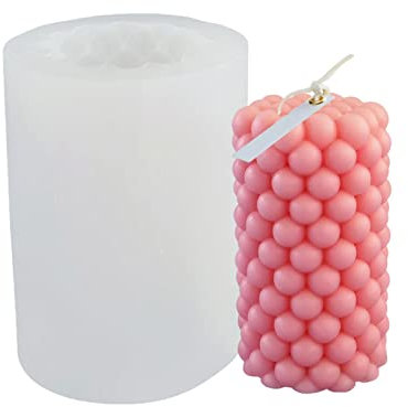 Lencyotool Bubble Kerzengießform,Runde Form Kerzen Gießen Formen,Blasenkerzen- Silikonform Kerze-3D Bubble Silikon Kerzenform Wabensäulen Gipsform-Kerzenform Silikon Kerzen Selber Machen Kerzen Formen