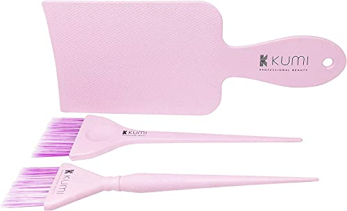 Kumi Balayage-Brett und Pinsel, 3-teiliges Set, Weizen-Rosa
