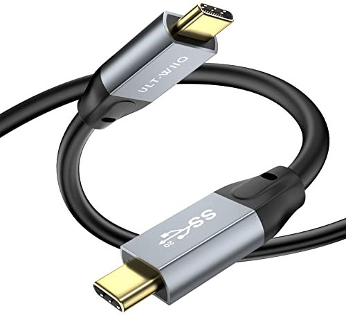 Cable USB C a USB C 20Gbps 100W, cable USB Type-C 3.2 Gen2x2 Soporta datos y transferencia de vídeo 5K 4K @60Hz, carga PD 5A para portátil, Samsung S22 S21, SSD T5 T7 X5, Cámara, Hub, Monitor (3m)