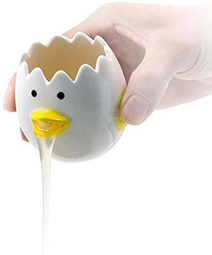 Ecoodisk Egg Separator, Ceramics Vomiting Chicken Egg Yolk White Separator, Practical Household Small Egg Filter Splitter, Kitchen Gadget Baking Assistant Tool, Dishwasher Safe,A