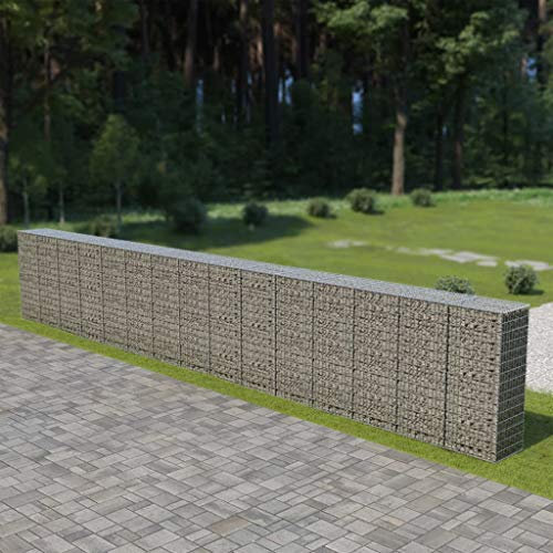 Steingabionen Gabione Steinkorb mit Deckeln Wand Drahtkorb Mauer Gabionen Gabionenwand, Drahtkorb Mauer Säule Säulen Verzinkter Stahl 900x50x150 cm