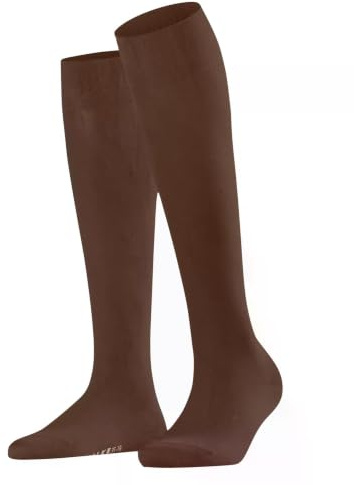 FALKE Women's Cotton Touch Knee-High Socks Breathable Extra-Soft On Skin Long Plain Elegant excellent Colours Flat Seam In The Toe Area For Dress Casual Business Looks 1 Pair