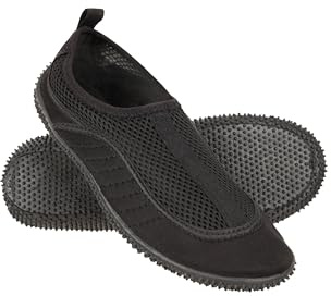 Mountain Warehouse Bermuda Womens Aqua Shoes - Neoprene Design, Mesh Panel, Slip On, Lightweight Swim Footwear - for Spring Summer, Beach Underwater Walking Black Adult Shoe Size 3