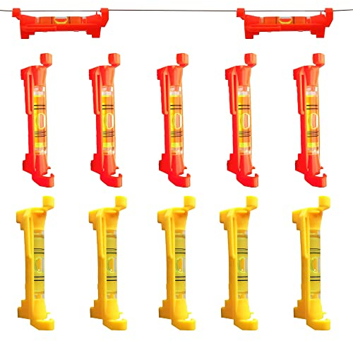 10 Pcs Mini Rope Bubble String Level Hanging Bubble Line Spirit Level,for Building Trades,Engineering,Surveying and Other Equipment Measure(Two Easily Distinguishable Colours)
