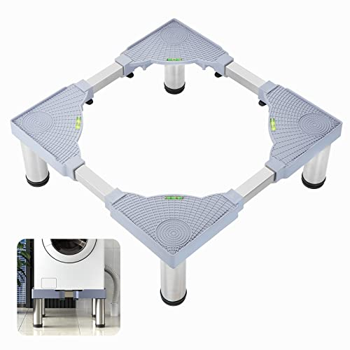 Moendergo Support de Machine à laver, Support de Sèche-Linge Avec 4 Pieds Robustes, Augmentation de la Hauteur de 18 cm/7 Pouces, Base per Lavatrice per Elettrodomestici Frigorifero(Füße A)