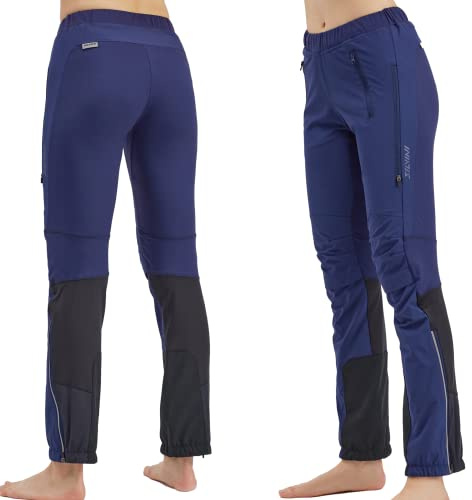 SILVINI Damen Winter Skilanglauf Hose Softshell Hose Thermohose Outdoorhose Fahrradhose L Blau L
