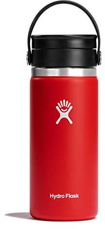 Hydro Flask Reise-Thermosflasche 473ml (16 oz) - Vakuumisolierter Edelstahl-Kaffeebecher Thermo - Flex Sip Lid Auslaufsicher - Coffee Mug für Unterwegs - Edelstahl - Weite Öffnung - Goji, W16BCX612