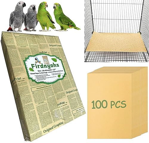 Firdnyohs Kieseinlagen für Vogelkäfig, 28,9 x 43,2 cm, Vogelkäfig-Papiereinlagen, Vogelkäfig-Papier für harte Schnabel, sicher und leicht zu verdauen, extra groß für Vogelkäfig-Papageien, 100 Stück