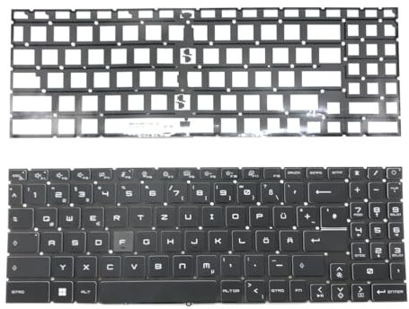 DEUTSCHE - Tastatur Keyboard Weiß Beleuchtung kompatibel für MSI GF66 Katana 12UE/12UEO (MS-1583)