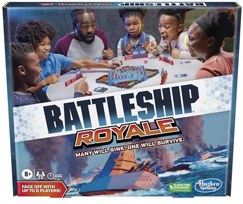 BATTLESHIP Royale Partyspiel für 2 bis 6 Spieler, Schlachtschiff, Gesellschaftsspiel für Gruppen, Familienspiele ab 8 Jahren (Amazon Exclusive)