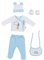 Interbaby - Set cadeau 5 pièces Disney Mickey bleu - Première mise bébé nouveau-né - Coton biologique et hypoallergénique.