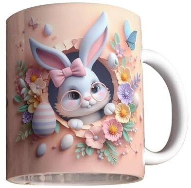 Osterhase Tasse Aus Keramik, 400 Ml Easter Kaffeetassen Becher Ostern Kaffee Tasse Teetasse Ostertasse Jahresbecher Ostergeschenk Tasse Für Kinder, Familien, Freunde