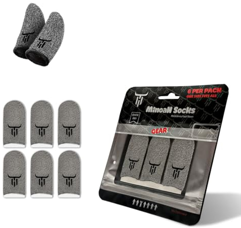 Minoan Socks® Gear⁵ Pack of 6 Gaming Fingerhülsen Mobiles Spiel Fingerhüllen Gaming Fingerhandschuhe Pubg Thumbs Mobile Esports Gaming Fingersleeves