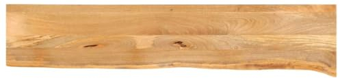 vidaXL Tischplatte, Holzplatte mit Baumkante, Massivholzplatte für Esstisch Couchtisch, Ersatztischplatte, 160x20x3,8cm Massivholz Mango