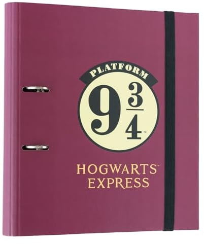 Grupo Erik Ringordner A4 Schmal 2 Ringe Harry Potter Gelis 9 3/4 - Aktenordner - Ringbuch - Büro und Schul Zubehör - Harry Potter Fanartikel