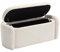 SUPPNEED Moderner Schlichter Aufbewahrungshocker, gestreifter Samt-Nachttischhocker, bequemes Sitzgefühl, Wohnzimmer, Eingang, Schlafzimmer Multifunktionale Aufbewahrungsbank (Beige + Foam + Velvet)