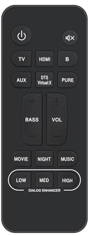 VINABTY RC-1251 Replacement Remote Control Compatible with Denon Soundbar DHTS217 DHT-S217 RC-1236 RC-1245
