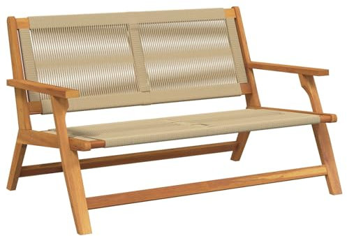vidaXL Mobilier de Jardin Beige 78 x 122 x 73cm Bois d'acacia Massif, Chaise en Acacia Moderne pour Jardin et terrasse, Salon extérieur résistant, Ensemble Patio Pratique