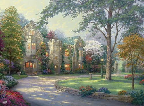 Ceaco – Sapphire Select – Thomas Kinkade – Beyond Summer Gate – 1000-teiliges Puzzle – Herausfordernd & Spaß – Blaue Rückseite Puzzlebrett – Geschenkbox – Poster in voller Größe enthalten