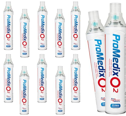 Inalatore di ossigeno portatile Promedix PR-994 da 12 litri in bomboletta al 99,4% con Boccaglio (16)