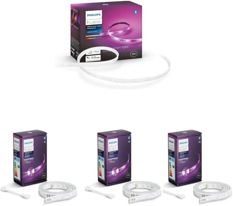 Philips Hue Lightstrip Plus 5 Meter – Weißes und Farbiges Licht – LED-Strip – Inkl. Netzkabel – Hue White and Color Ambiance