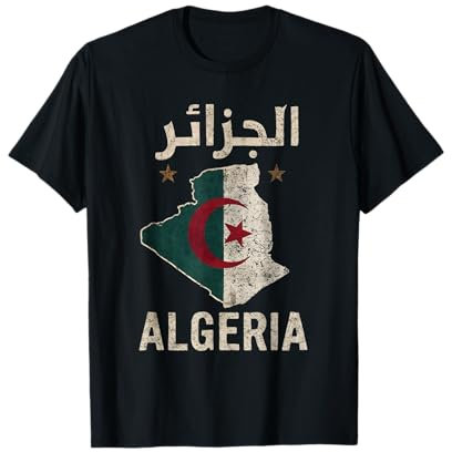 Maillot Drapeau Algérie Cadeau Foot Algérienne Dz T-Shirt