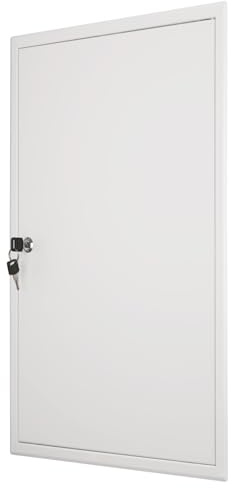 Revisionsklappe 40x60 cm Stahl - 1 mm starke Ausführung mit Schließzylinder - weiß - MW multi werkzeug