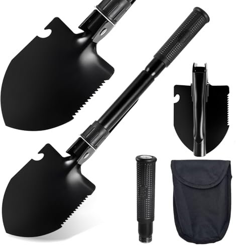 Bubuny Pelle Pliante Multifonctionnelle, Mini Pelle Pliante Jardinage Acier allié Inoxydable de Haute qualité pour la Survie pour Randonnée,Camping,Chasse,Jardinage,Pelletage De La Neige