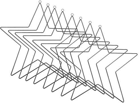8 Stück Metallring Stern, Metallsterne mit Aufhänge-Öse, Traum Catcher, Dekorative Metallringe zum Basteln, für Traumfänger Weihnachtsdeko Festtagsdeko Hochzeit DIY-Geschenke (Schwarz, 10cm)