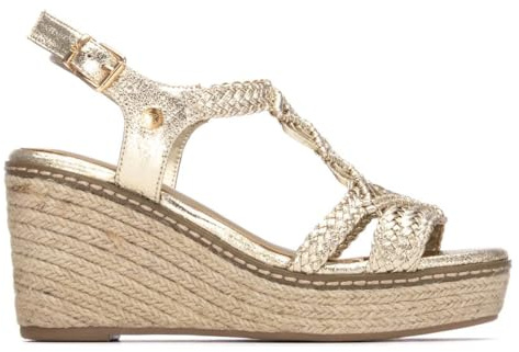 XTI - Sandalen Damen Gold - Bequeme und vielseitige Schuhe - Casual Mode - Modell 14545601 (Größe 36)
