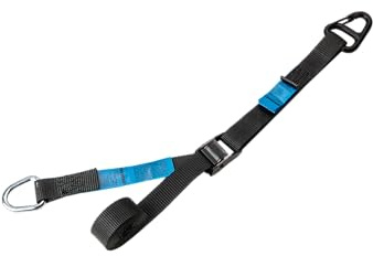 LOADCARE Kofferraumgurt zur Ladungssicherung, zweiteilig LC 175 daN Spanngurt für Kofferraum, PKW Kofferband 25 mm Bandbreite mit Quick View Label, 2 m (Schwarz)
