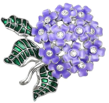 Elegante Hortensien-Blumen-Brosche für Damen, Legierung, Schmuck, Accessoire, Geschenk, bunt, Blumennadel, für den täglichen Gebrauch, Einheitsgröße, Wie beschrieben