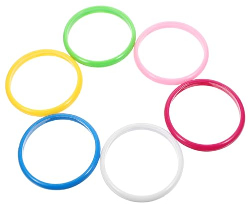 GARVALON 6 Stück pack Bunte Kunststoff Armreifen in Bonbonfarben Leichte und Damenarmbänder Vielseitig für Party Basteln und Geschenk
