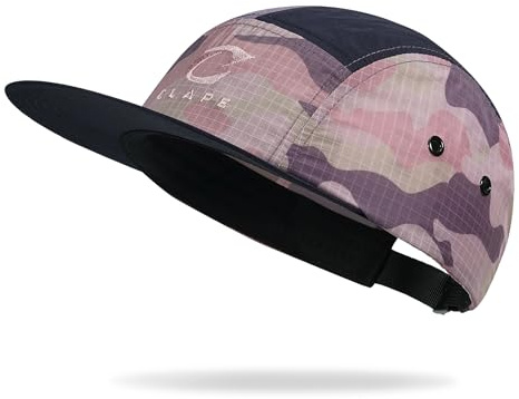 CLAPE Ultraleicht 5 Panel Cap Herren Damen für Tarnung Schnelltrocknend | Atmungsaktive,Verstellbar,Weich,Sonnenschutz Baseballkappe mit Flachem Schirm für Outdoor,Sport,Wandern,Camping