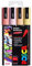 Uni Posca PC-5 M - Set di 4 pennarelli per decorazioni artistiche, con custodia in plastica, colori caldi pastello