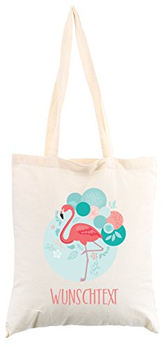 Herz & Heim® Flamingo Beutel mit eigenem Wunschtext