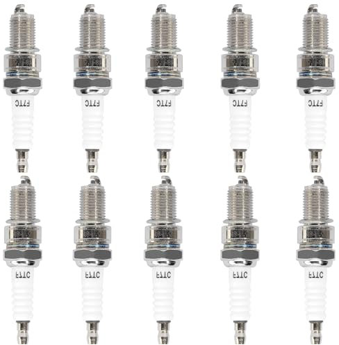 QAZAKY 10 piezas Bujía F7TC Reemplazo para GX120 GX160 GX200 GX240 GX270 GX340 GX390 Generador Cortadora de césped Tractor Rototiller Bomba de agua Go Kart Mini Bike Máquina de pulido 188F 190F