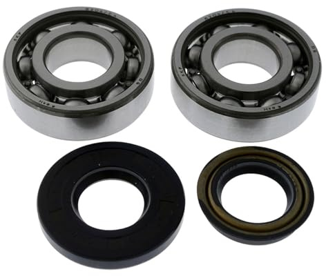Kurbelwellenlagersatz SKF C4 für Minarelli, kompatibel mit Yamaha Aerox 50 | KH Set: 2x 6204 C4 Lager mit Metallkäfig, 2x Wellendichtring; für Minarelli/Nachbau, kompatibel mit MBK Booster 50 2T AC