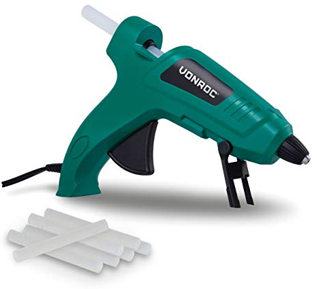VONROC Pistolet à Colle 70W – Fonction Stop-Goutte, Chauffe Rapide 3-5 min, Ergonomique avec 8 Bâtons de Colle et Sac de Rangement – Idéal pour Loisirs Créatifs et Réparations