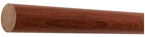 TIBU Handlauf Holz Mahagoni Treppe Wand Geländer/Rundholz/Stange/Griff lackiert 42 mm mit bearbeiteten Enden ohne Handlaufhalter 4300 mm / 430 cm / 4,3 m gekappt (sägerau)