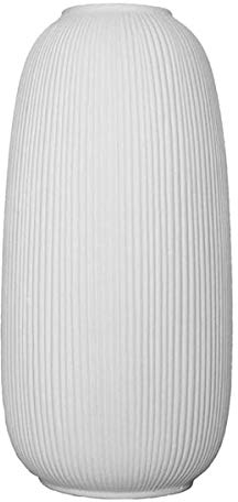 Storefactory - Aby - Vase - Keramik - Hellgrau - mit Rillenstruktur - Maße (ØxH): 12 x 26 cm