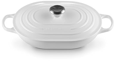 Le Creuset Emaillierter Gusseisen-Bräter, oval, 3,75 qt, weiß