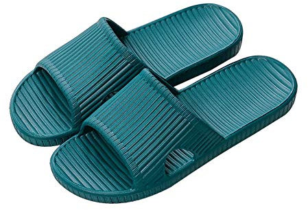 Rojeam Bathroom Slippers Men Women House Shoes Indoor Outdoor Shower Slides Green 8.5/9 UK