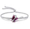 GEORGE · SMITH Bracciale in oro bianco da donna, bracciale regolabile Bracciale a farfalla in cristallo viola - Idea regalo per donna per Natale, anniversario, compleanno con scatola